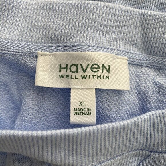 Haven Well Within Light Blue Pullover Curved Hem Pullover Sweater Size XL Cotton - Picture 5 of 7